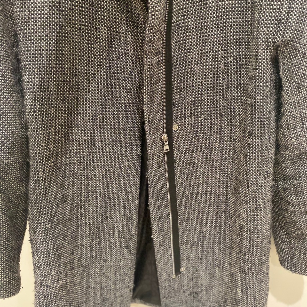 Express Tweed Cocoon Coat Blk/Wht - Picture 5 of 8